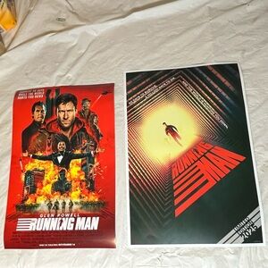 Running Man 2025 BOTH Movie Poster Glenn Powell Stephen King Limited Edition